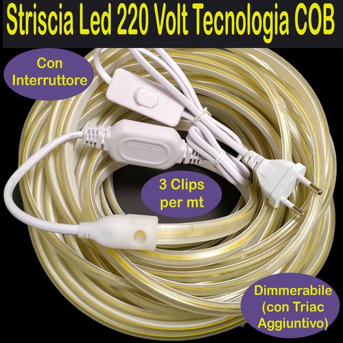 Striscia led bianca 220 volt - striscia,