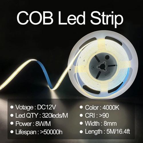 Striscia led cob dc12 24v - dc12/24v, luci